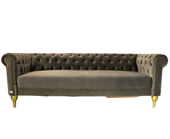 Chesterfield 3 Seats Gray Sofa - 1 Piece