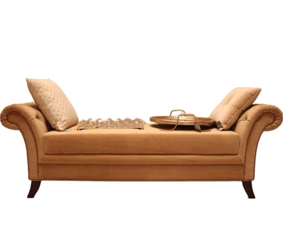 Scrolled 2 Arms Settee Camel By Home N Style - 1 Piece