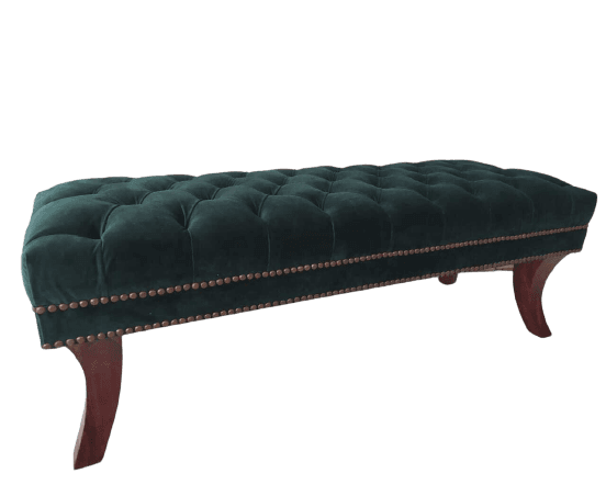 2 Seat Cobrahead Leg Settee Teal Green - 1 Piece