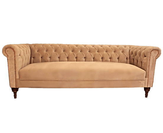 Chesterfield 3 Seats Beige Sofa - 1 Piece