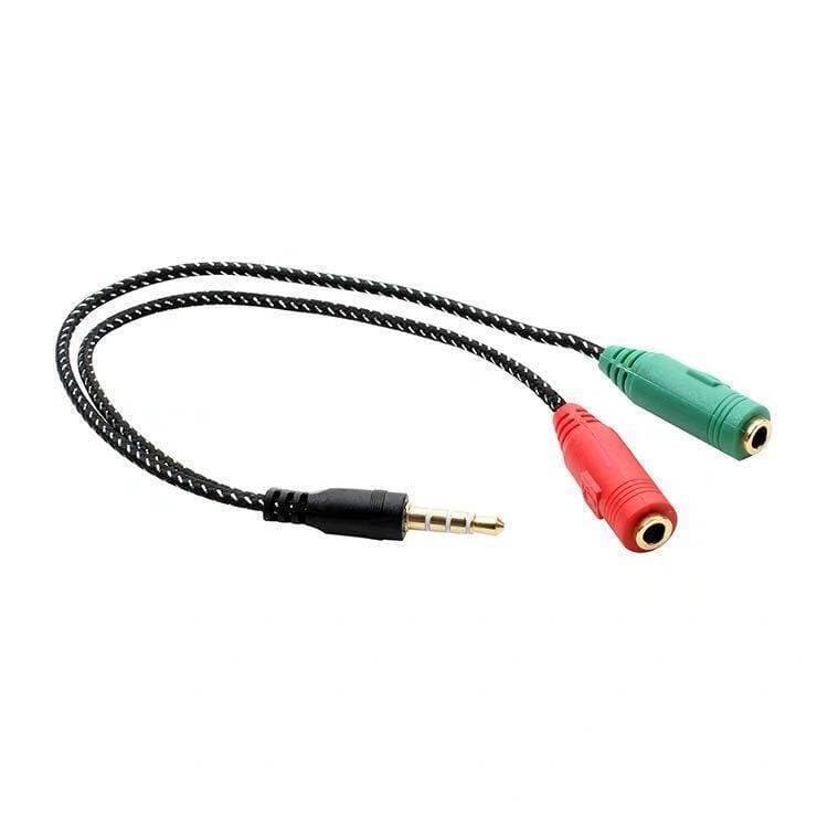 Pack Of 2 Audio Stereo Plug 1 Male To 2 Female Adapter Cable