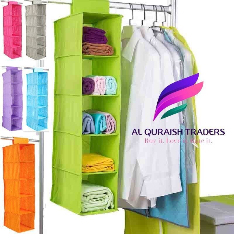 Non-Woven Fabric - 5 Section Hanging Bag Storage Cabinets