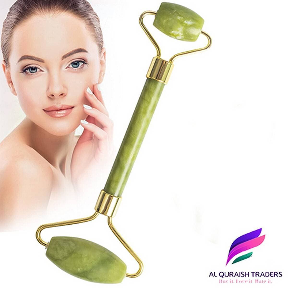 Anti-Aging Natural Stone Jade Roller with Noiseless Double Heads for Face Massage