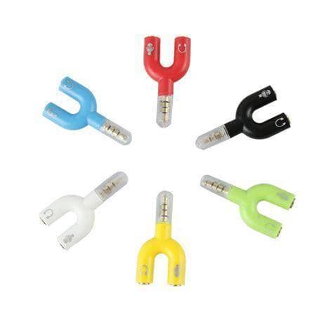 Pack Of 2 U Shape 3.5Mm 1 Male To 2 Female