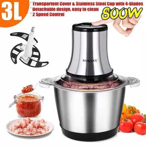 Portable 3 Litre Stainless Steel Electric Grinder