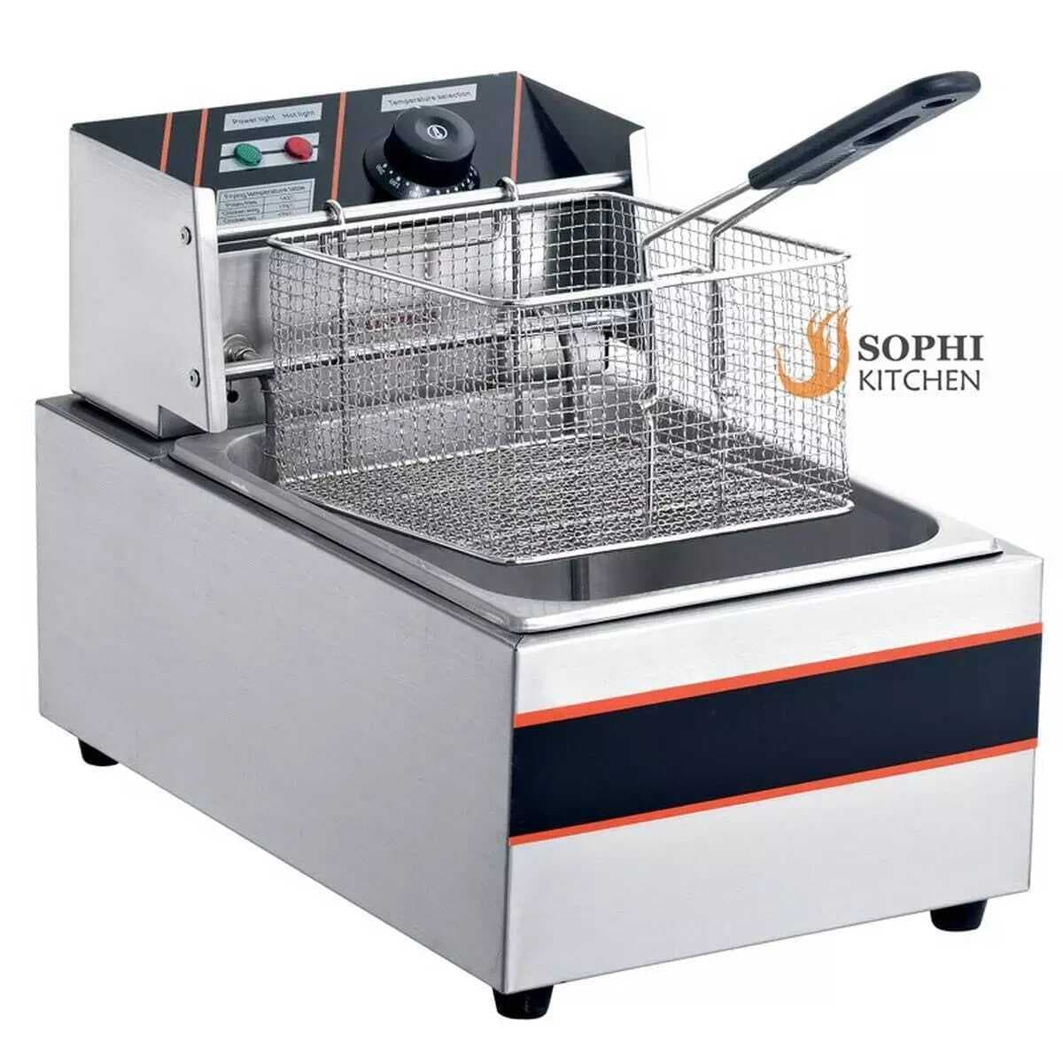 6 Liters Electric Deep Fryer Six Litre Single Tank 2500Watts