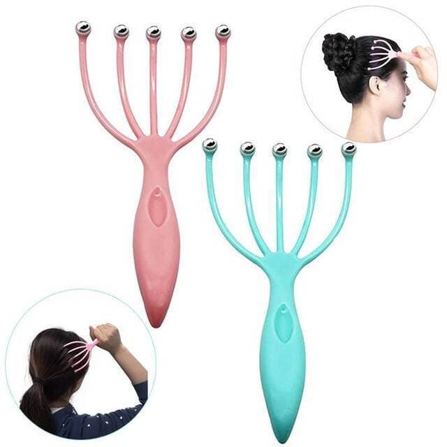 Head Massager Scalp Five Finger Neck Comb Roller - 1 Piece