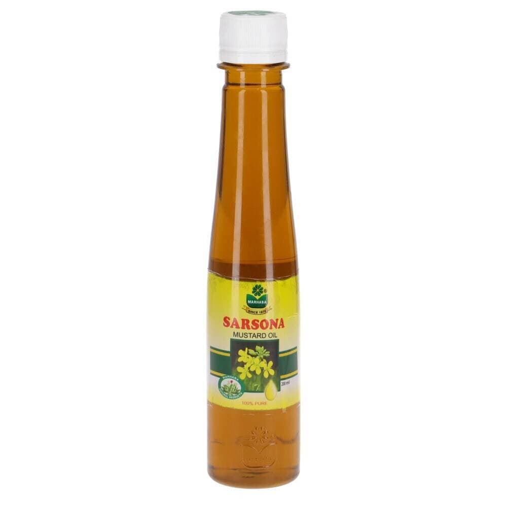 Sarsona Mustard Oil By Marhaba 200ML - 1 Bottle Tail