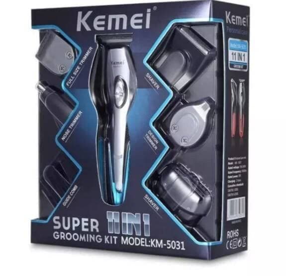 Kemei 5031- 11 In 1 Electric Rechargeable Hair Trimmer - Black