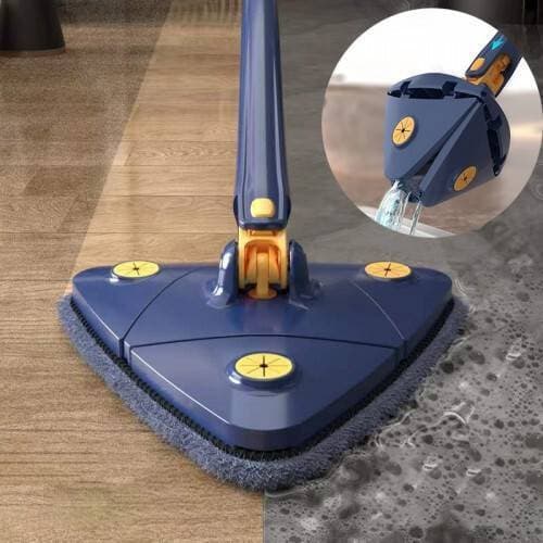 Adjustable 360 Degree Rotatable Butterfly Triangle Cleaning Mop - 1 Piece