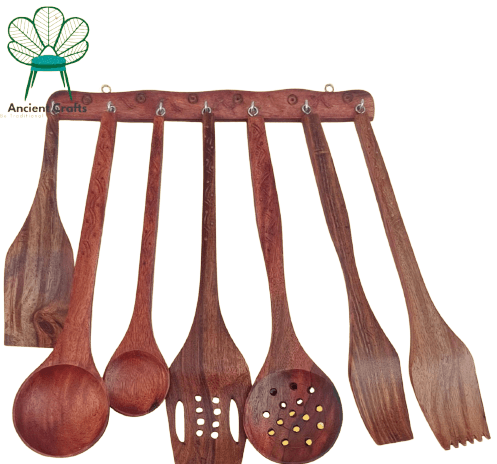 Wooden Non Stick Cooking Utensils Set For Kitchen - 1 Set