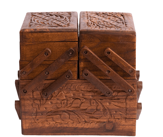 Luxury Solid Wooden Jewelry Storage Box For Women - 1 Box