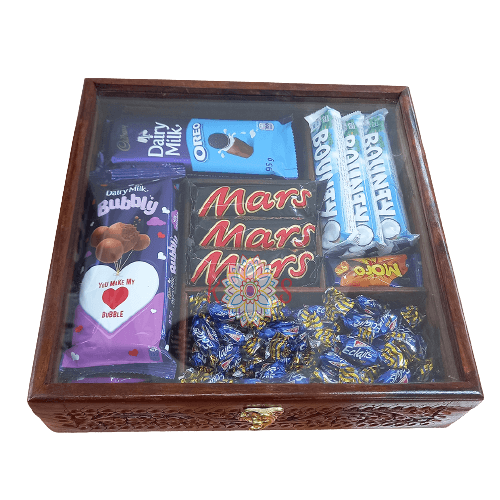 Handmade Wooden Box With Carving Work - 12 X 12