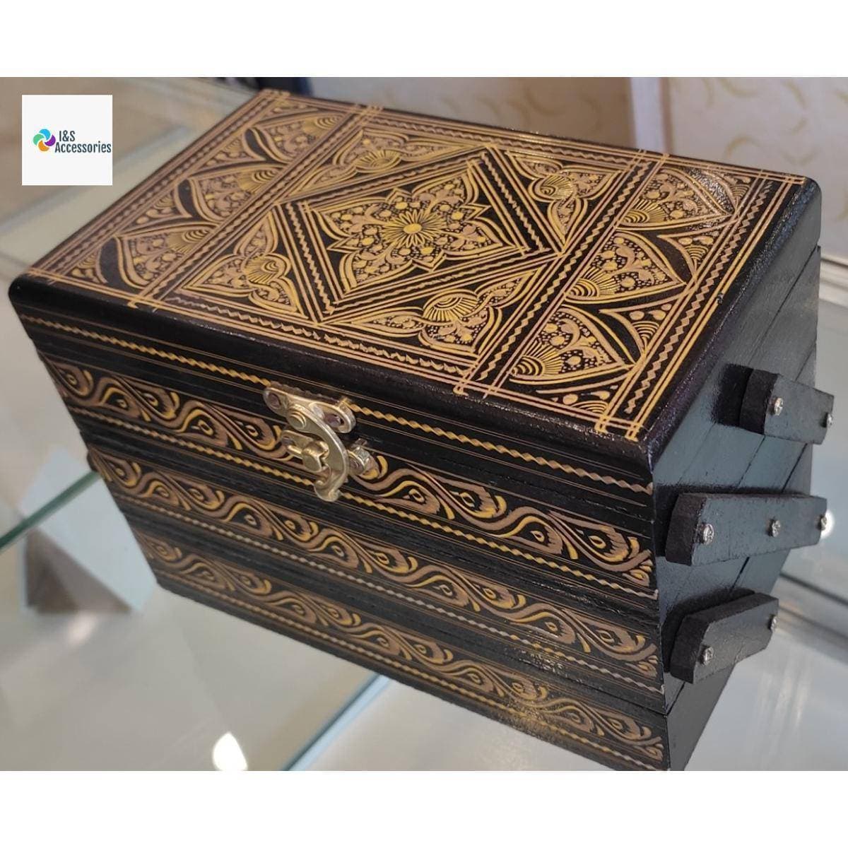 Attractive Design Foldable Wooden Jewelry Box Gift For Woman - 1 Box