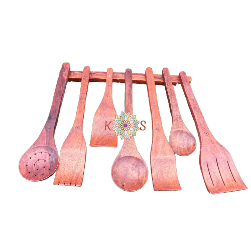 Wooden Spoon Spatula Set 7 Pcs Wood Utensils Set