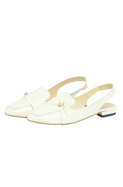 Comfortable Trendy Pointed Toe Flat Sandals For Women - White - 1 Pair