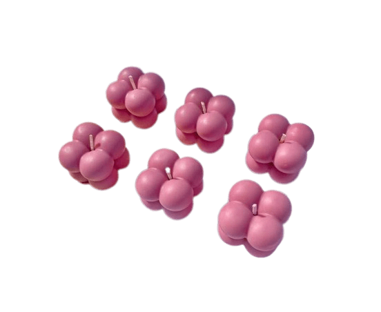 6 PCs, Pastel Pink Bubble Candles Set,  Bubble Candles