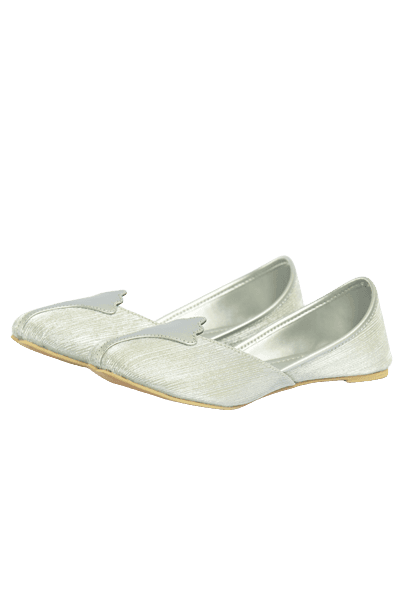 Comfortable Trendy Flat Khusa For Women - Silver - 1 Pair