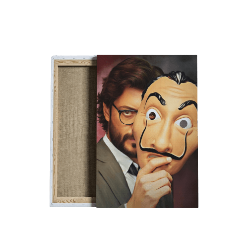 Money Heist Canvas Painting with Frame Wall Art Colorful UV Print 18x24 inch