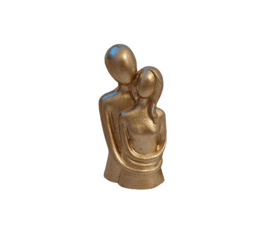 Couple Cuddling Hugging Lovers Wooden Ornament