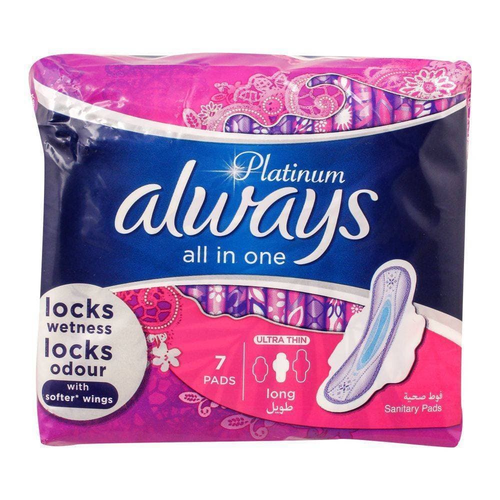 Always Platinum Ultra Thin Sanitary Pads Long 7 Pads