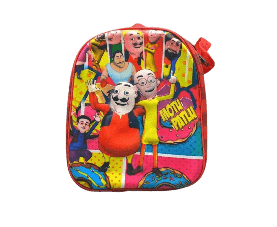 School Bags 3D Printed Motto Patlu (Class Nursery To Class 1)