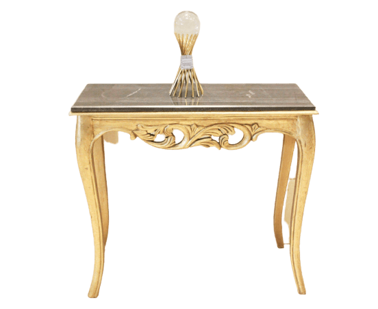 4 Feet Marble Top Wooden Console Table - 1 Piece