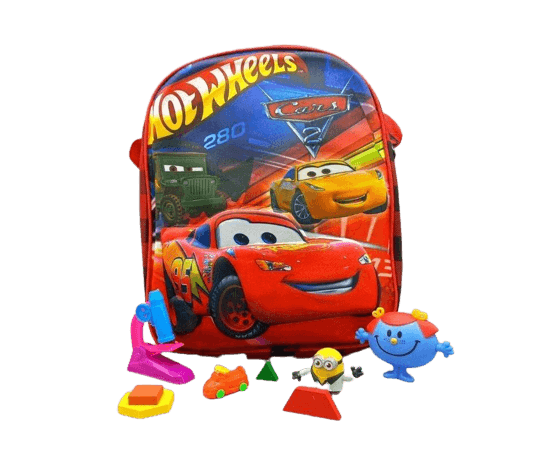 School Bags 3D Printed Cars (Class Nursery To Class 1)