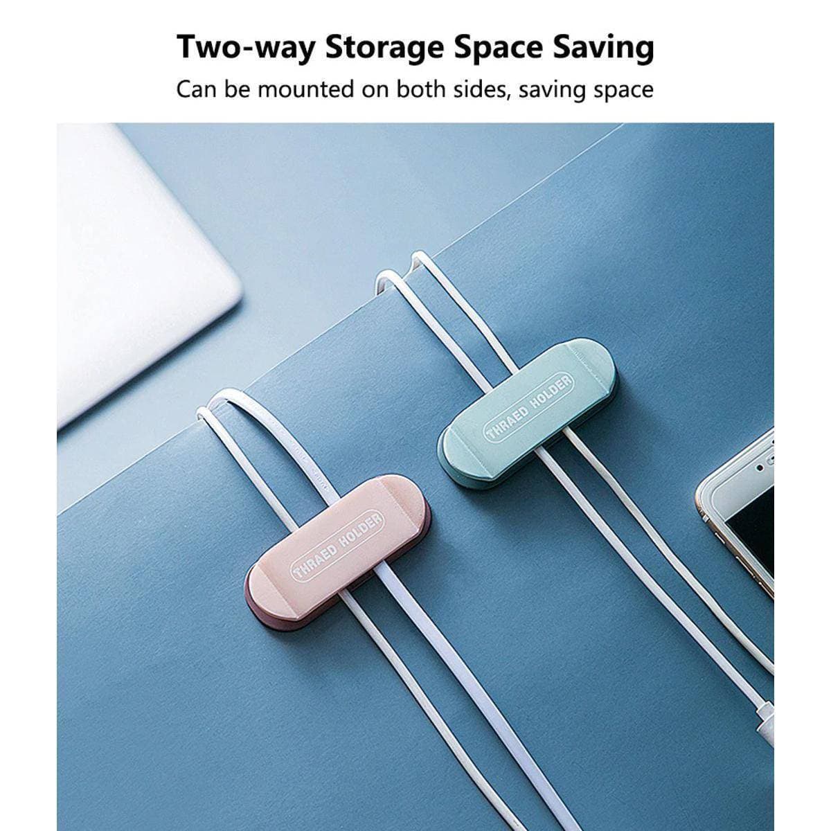 Wall Mounted Punch Free Adhesive Plug Cable Wire Socket Holder - 4 Pieces