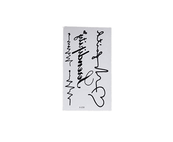 Love Heartbeat Wave Temporary Sticker Tattoo