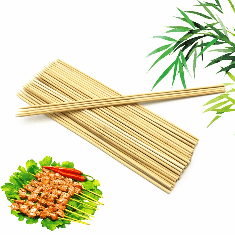 100 Bamboo Skewers 30Cm 12 Bbq Kebab Wooden Sticks