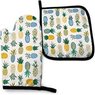 Oven Mitt And Heat Resistant's Pot Holder Gloves - Mix Design