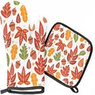 Oven Mitt And Heat Resistants Pot Holder Gloves Pad Protective - Mix Design