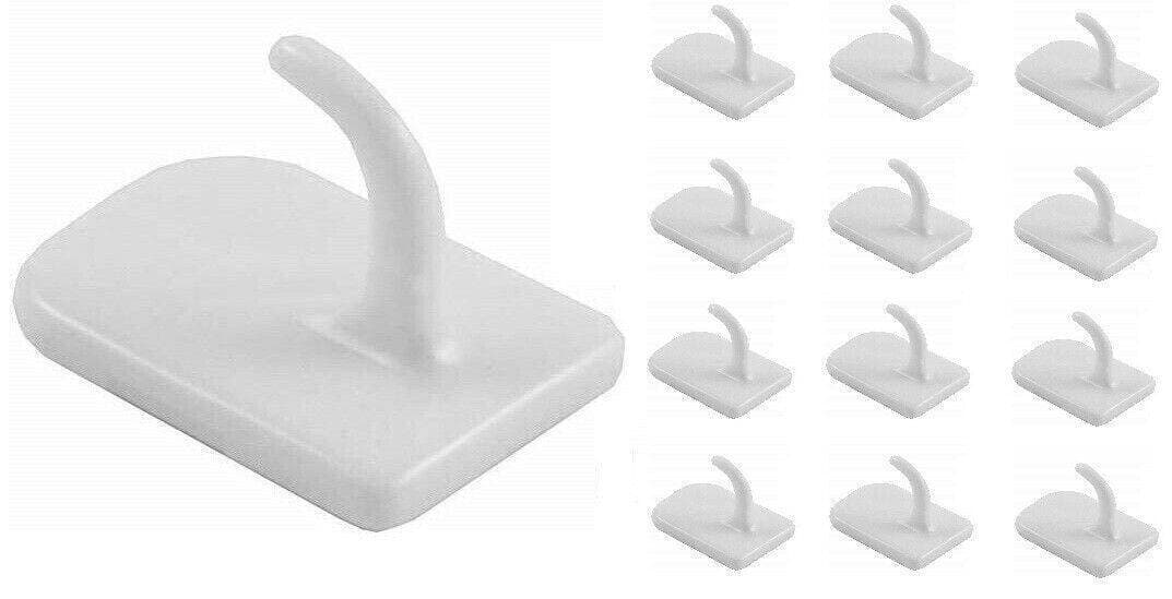 3Pcs Strong Self Adhesive Wall Hooks White Sticky