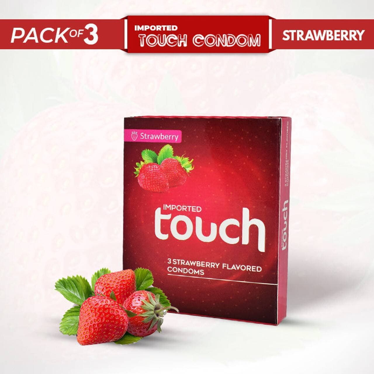 TOUCH Strawberry 3s Condom Pack