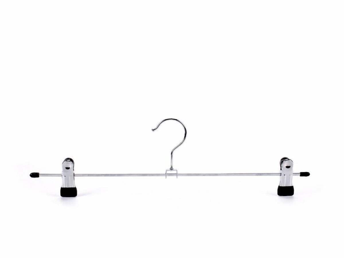 2 X Metal Clip Coat Hangers Clothes Closet Pant Trouser Skirt Non