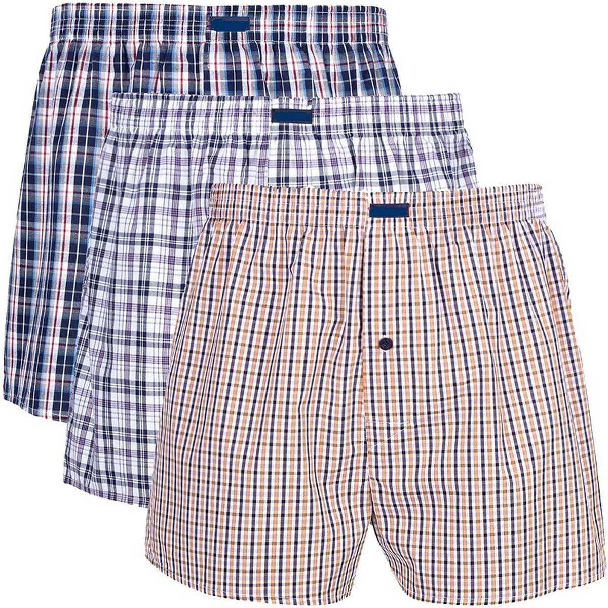 Grip Liner Cotton Fabric Woven Boxers Trunks For Men - Pack Of 3