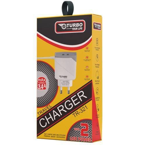 Mobile Phone Fast 3.4A Type C Charger Plug Wall Mains USB 2 Port