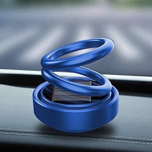 Car Air Freshener Solar Automatic Rotating Double Ring Suspension