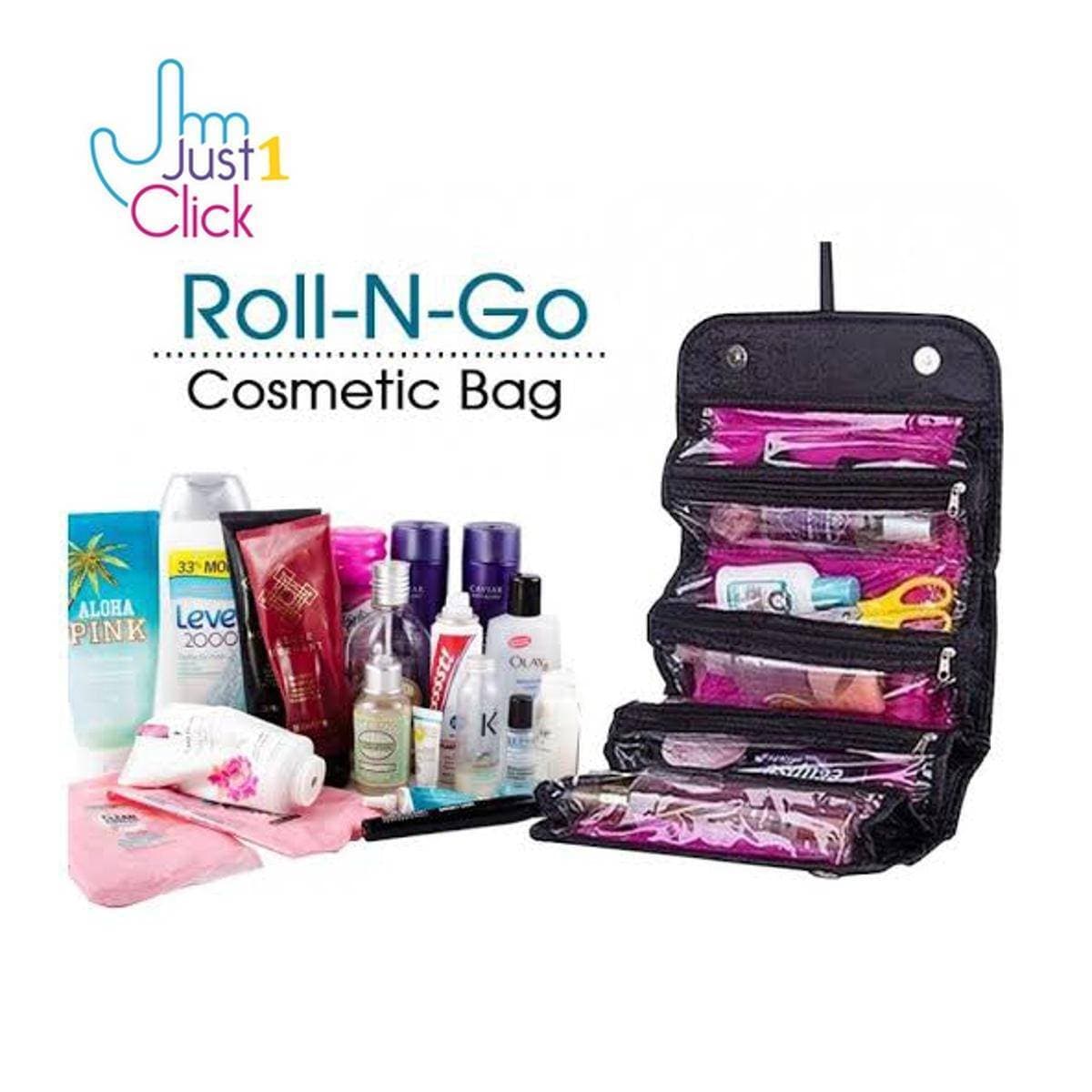 Roll N Go Cosmetic Polyester Bag Makeup Organizer For Travel