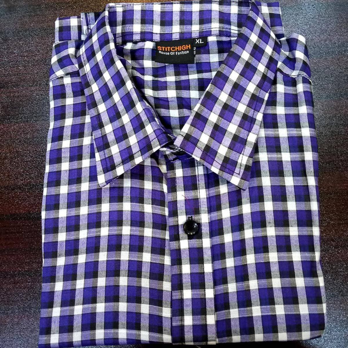 Stitchigh - Checkered Dress Shirt For Men - Wrinkle Free