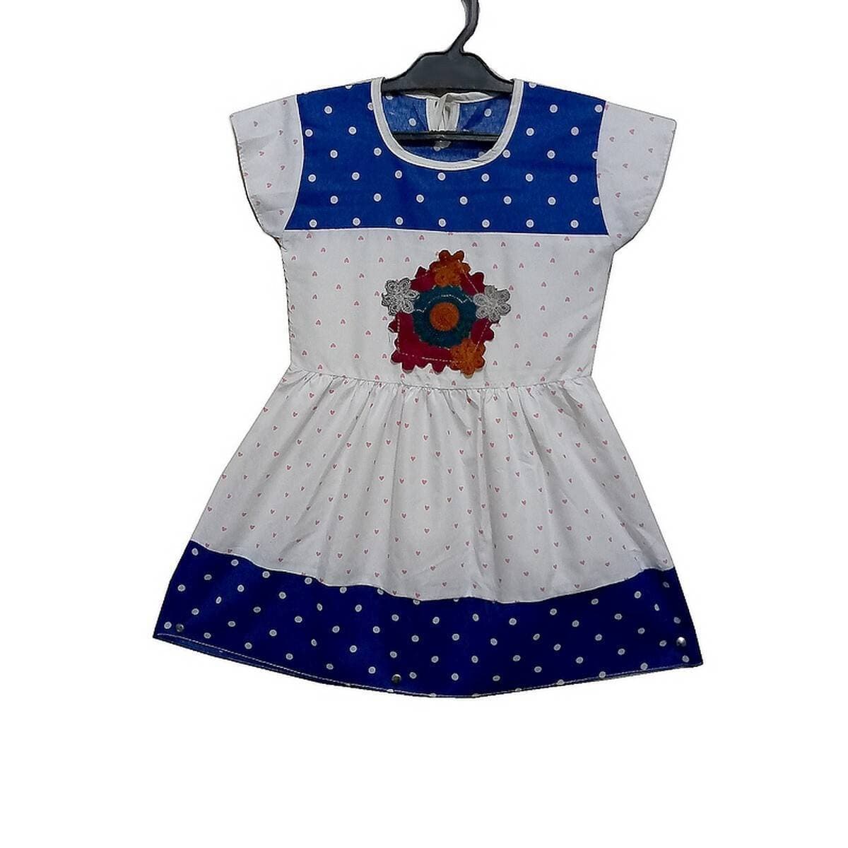 Top Stone Wash Cotton Casual Wear Baby Frock - st-03