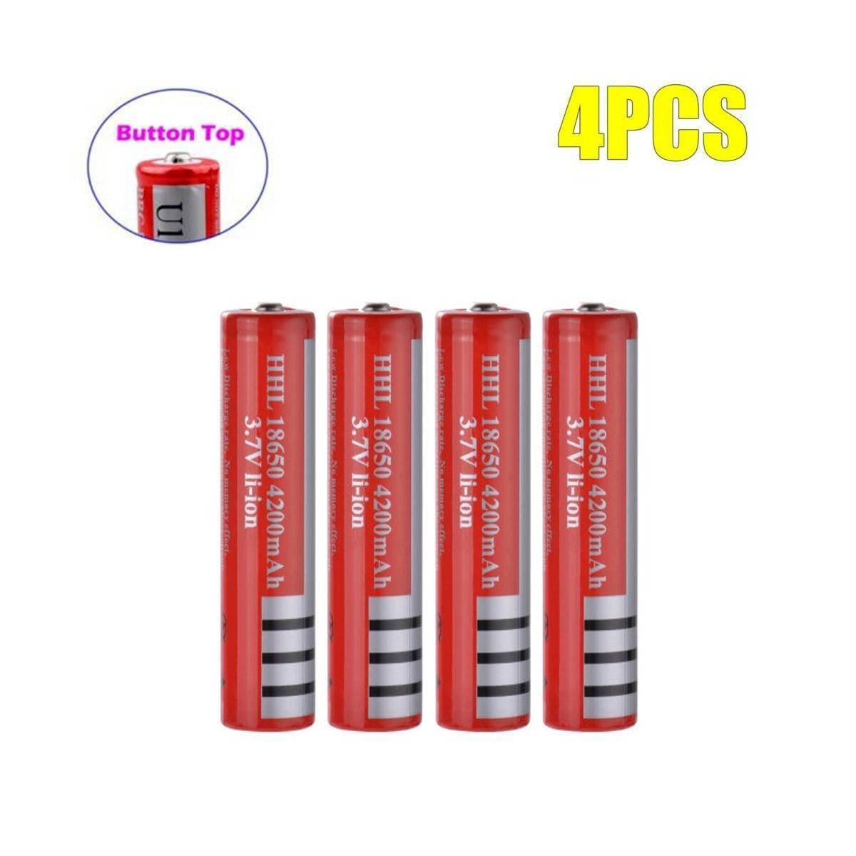 4Pcs Rechargeable Cell Batteries 3.7V
