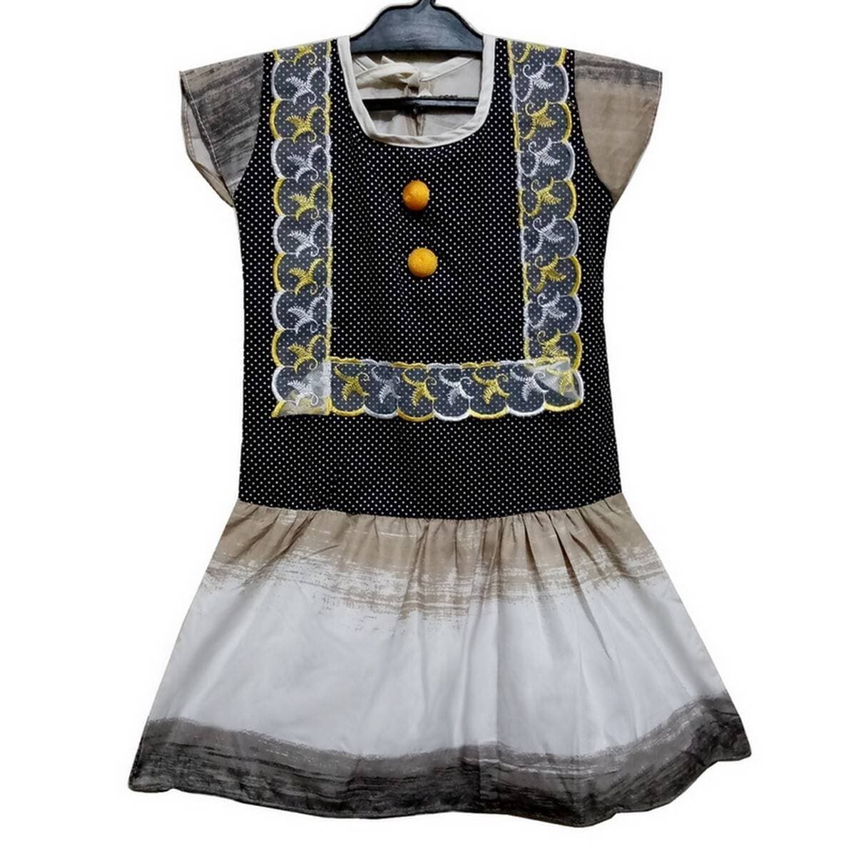 Top Mix Polyester Cotton Casual Wear Baby Frock - st-02