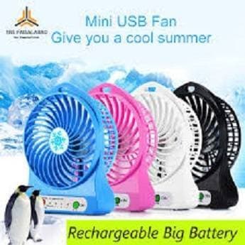 Portable Mini Fan Usb Charging Rechargable Battery With Charging Cable