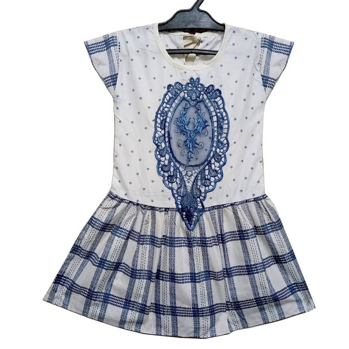 Top Stone Wash Cotton Casual Wear Baby Frock - st-05