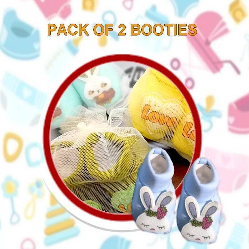 Pack Of 2 Soft Leather Baby Booties