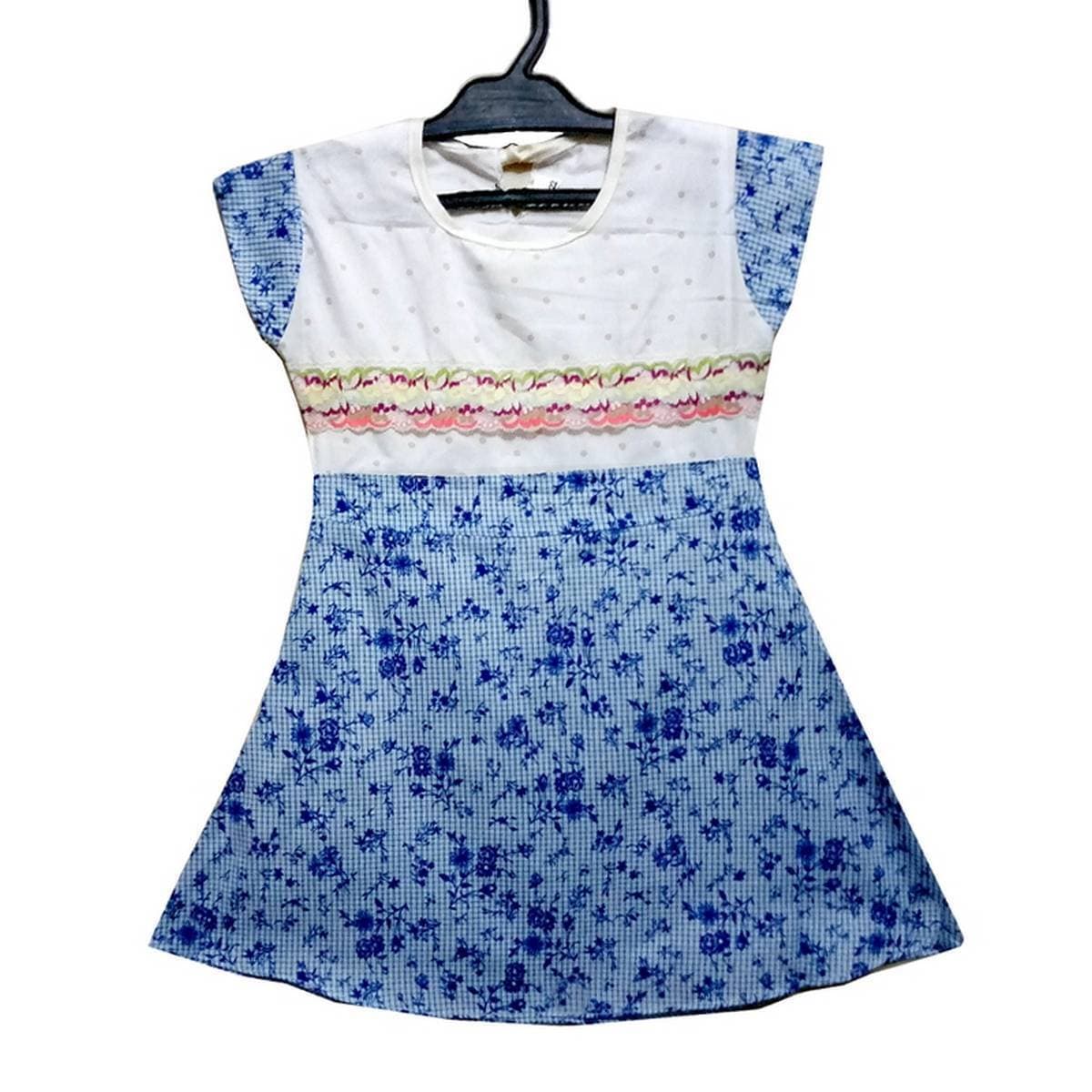 Top Stone Wash Cotton Casual Wear Baby Frock - st-01