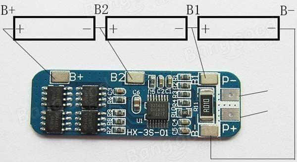 3S 12V 10A 18650 LITHIUM BATTERY CHARGER PROTECTION BOARD MODULE 11.1V 12.6V WITH OVER-CHARGE OVER-DISCHARGE OVER-CURRENT SHORT CIRCUIT PROTECTION FUNCTION