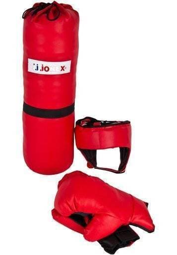Boxing Punch Bag With Boxing Gloves Red